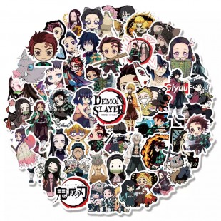Set 50 Stickers Demon Slayer Animé Decorativo Kimetsu No Yai